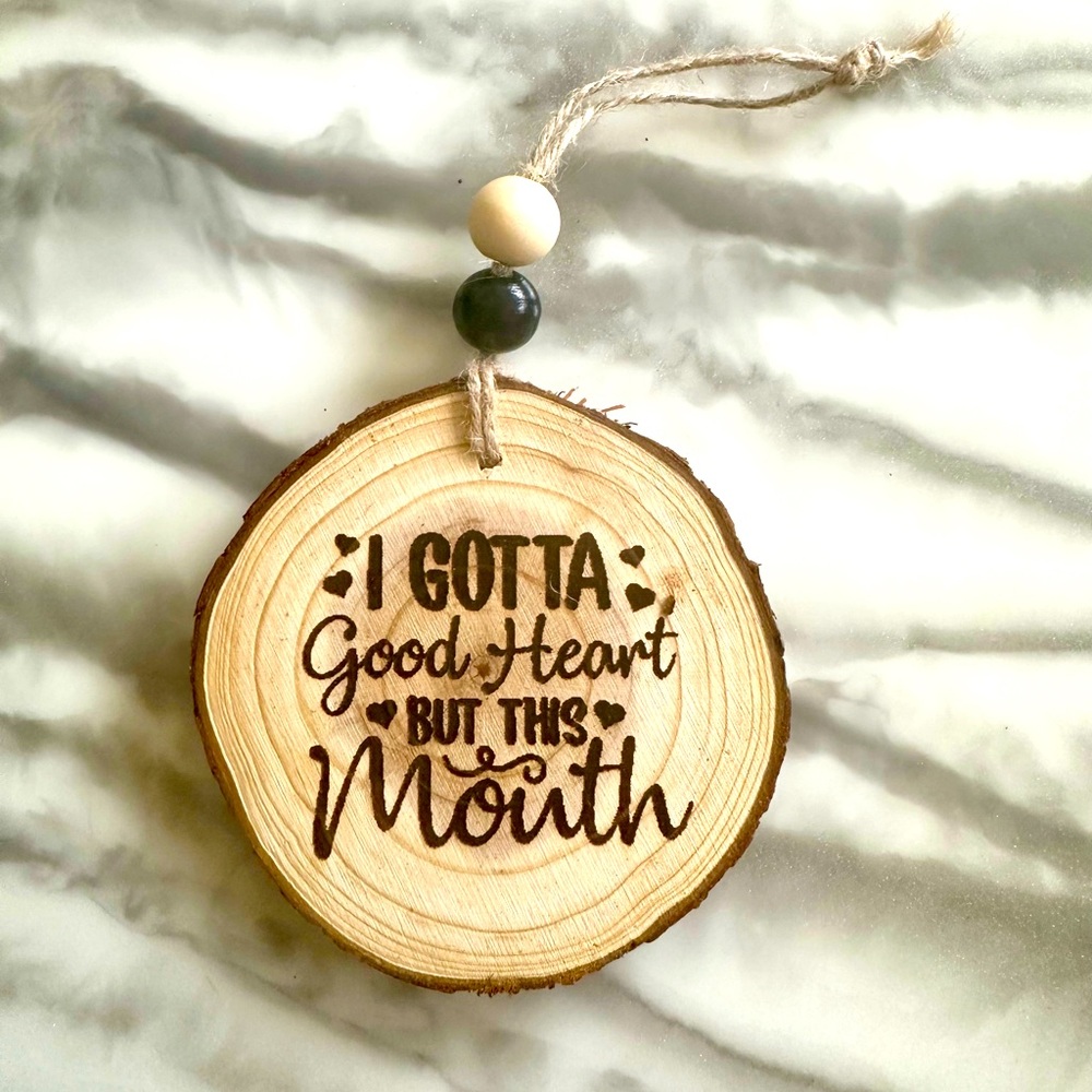 Wood Round Burned Ornament
